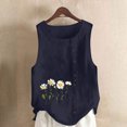 thumbnail image 2 of Birdeem Tank Top for Women Womens Printing Color Tank Top with Round Neck Faux Cotton and Linen Button Design and A Sense of Top with Round Neck Tank Tops, 2 of 12