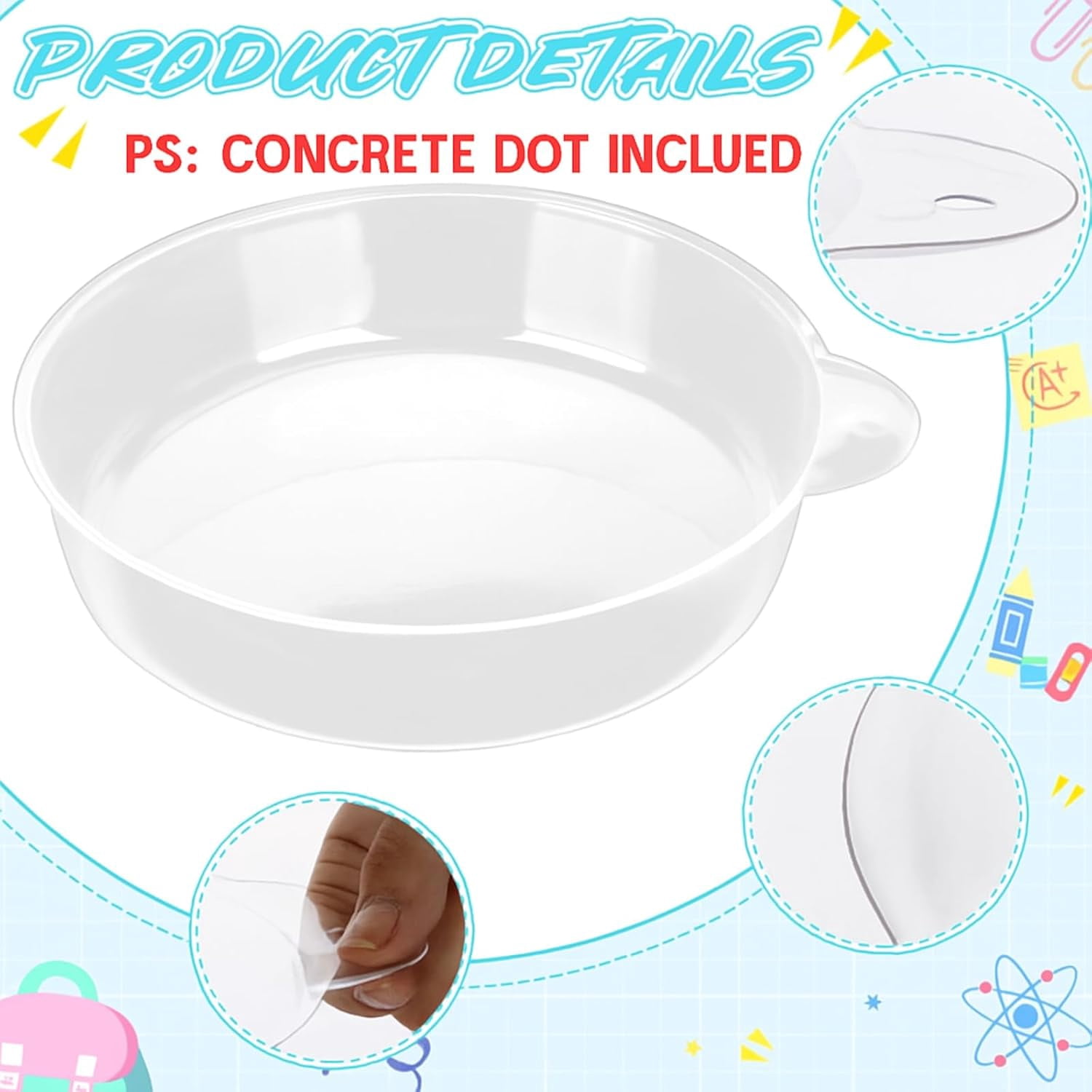 24 Pcs Stepping Stone Kit Includes Round Concrete Mold, Mosaic Tiles and Carving Tools, DIY Craft Handmade Stepping Stone Kit for Kids, Family, Garden Outdoor Decor (No Concrete Mix)