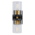 thumbnail image 2 of Duo 2-Light Black and Soft Gold Wall Sconce with Clear Glass - Black and Soft Gold, 2 of 4