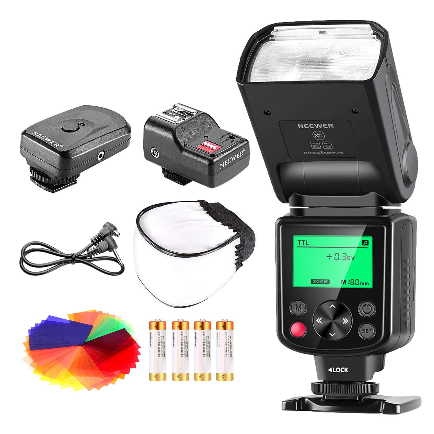 Neewer 750II TTL Flash Kit for Nikon D7200 D7100 D7000 D5500 D5300 D5200 D5100 D5000 D3300 D3200 D3100 D3000 D700 D500 D90 D80 D70 D60 D50 Cameras with Wireless Trigger，Color Filters,