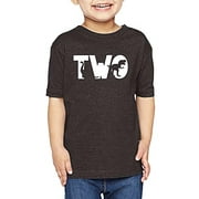 7 ate 9 Apparel 2nd Birthday Shirt for Boys Dinosaur 2 Year Old Boy Birthday Boy Dino Two T-Shirt Kids Gift Grey