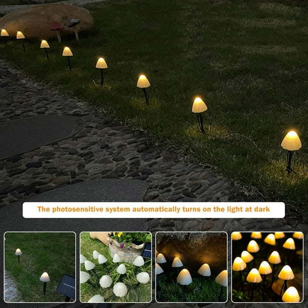 Mini Luces Solares en Forma de Hongo Jadeshay Iluminación Jardín PVC
