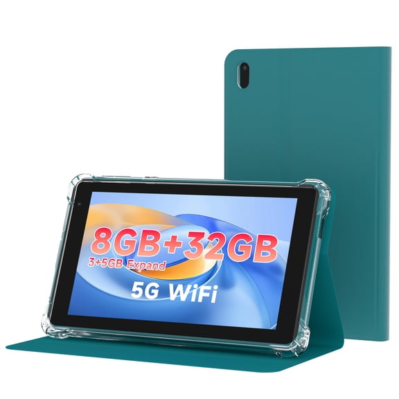 7 inch Android OS Tablet, tablet' with Case, 8GB RAM (3GB 5GB Extended) & 32GB ROM, 3000mAh Battery, Dual Camera, 2.4G/5G WiFi 6 tab - Portable Mini Tablet for Work, Study
