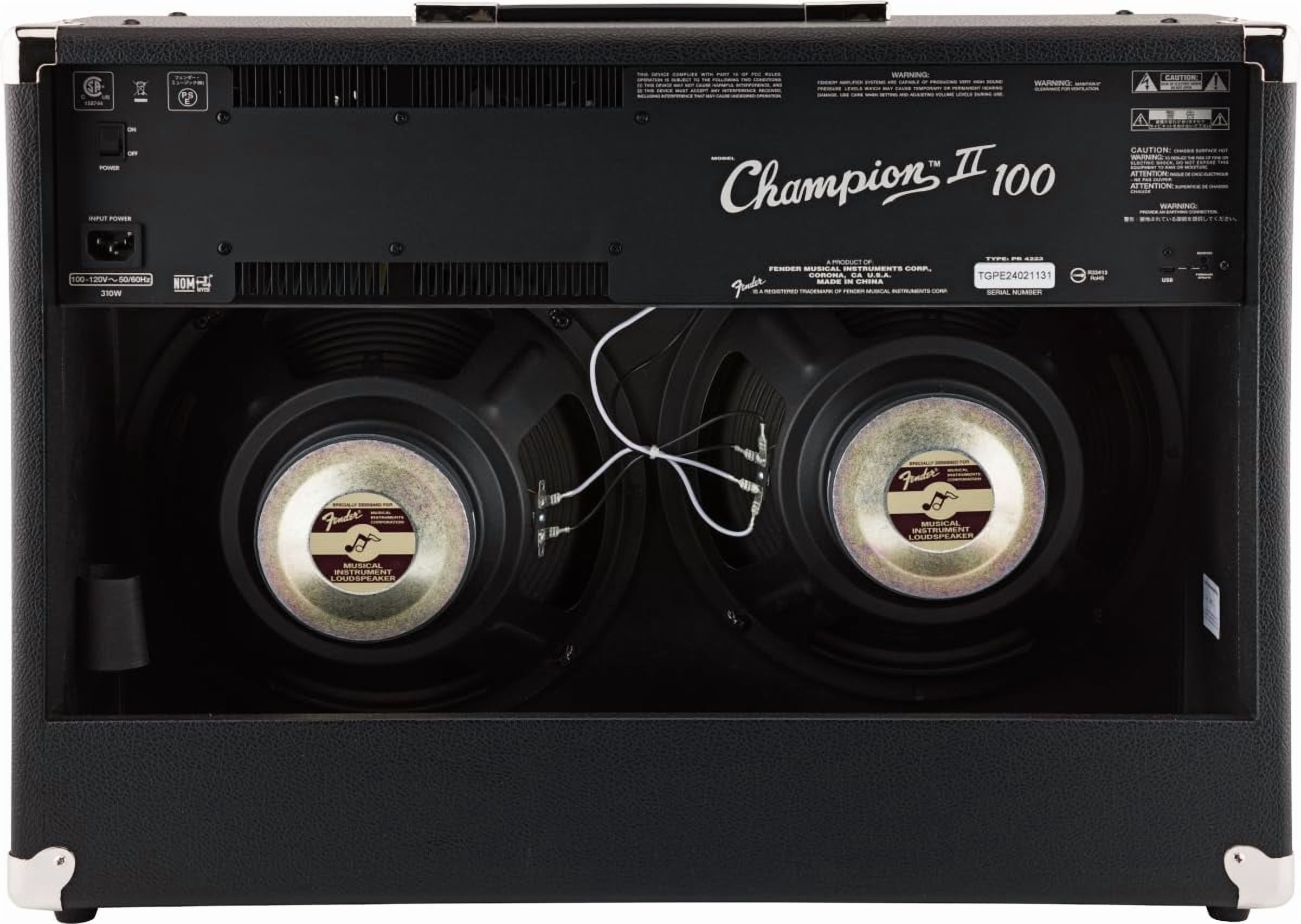 Fender Champion II 100-Watt Guitar Combo Amplifier w/ Instrument Cable