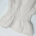 thumbnail image 2 of Elegant Off Shoulder Tops for Women Long Sleeve Ruffle Smocked Waist Casual Party Shirts Plus Size Blouses White 5XL, 2 of 6
