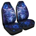 thumbnail image 2 of POLERO 2 Pcs Car Seat Covers Set Wolf Queen Floral Print Vehicle Front Seat Protector Auto Interior Accessories Breathable Universal fit Most Car SUV Van Truck, 2 of 7