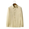 thumbnail image 2 of DPTALR Men Casual Buttons Slim Fit Turndown Solid Long Sleeve Blouse Shirt, 2 of 5