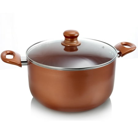 - Better Chef 4 Qt. Copper Colored Ceramic Coated Dutchoven with Glass Lid