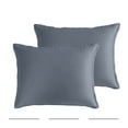 thumbnail image 3 of Keo 8pc Queen Comforter Set, Reversible, Shams Smoke Blue Silky Fabric, 3 of 3