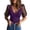 Purple, variant on Lopecy-Sta Tops for Women V Neck Sheer Mesh Puff Sleeve Fitted Tees Casual Evening