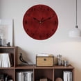 thumbnail image 3 of Wall Clock Red Leather Clocks PVC Silent Non-Ticking Battery Operated Decorative Animal Fur Textures Round Clock for Home Living Room Kitchen Bedroom Office School Wall Decor 10 Inch, 3 of 9