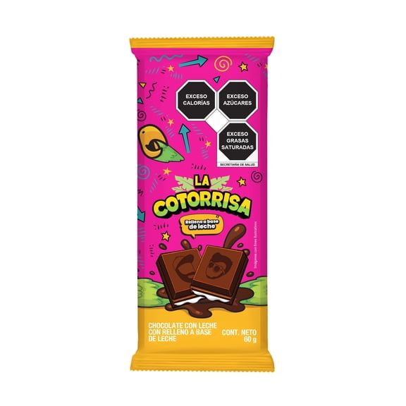 Chocolate la cotorrisa de leche y relleno de leche en barra 60 g