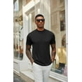 thumbnail image 2 of COOFANDY Mens Mock Turtleneck T-Shirts Short Sleeve Solid Color Basic Slim Fit Pullover Tees, 2 of 5