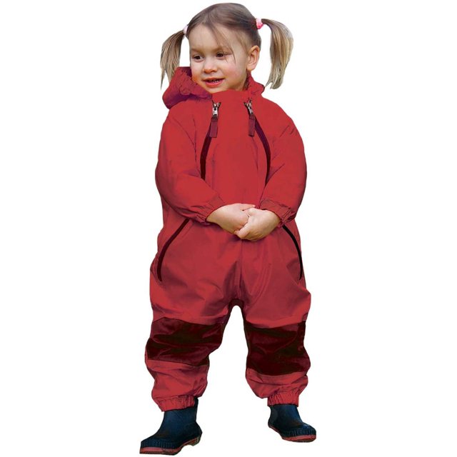 GFDYREE Combinaison de Pluie TUFFO Muddy Buddy, Rouge, 18 Mois
