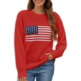 thumbnail image 1 of Tricot Drapeau National Automne Hiver pour Femmes Col Rond Manches Longues Confortable Doux Chaud, 1 of 4