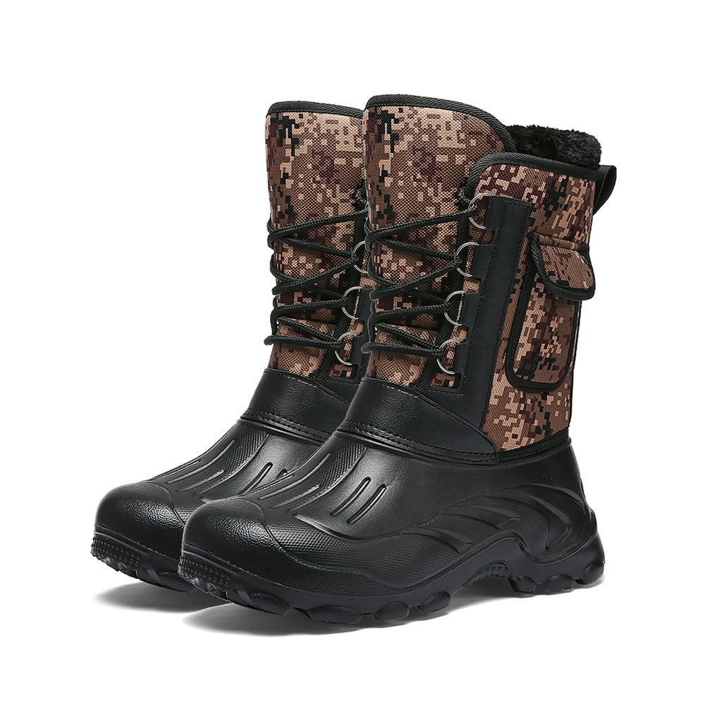 water resistant snow boots with ice grippers