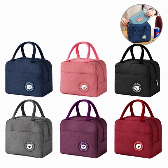 6pcs Insulated Lunch Cooler Bags, Portable Handheld Large Capacity Thermal Tote, Waterproof Oil-Resistant for Office Meals