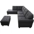 thumbnail image 2 of Devion Furniture Polyester Fabric Sectional Sofa with Ottoman-Dark Gray, 2 of 2