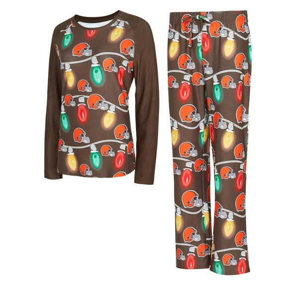 Women's Concepts Sport Cleveland Browns Garland Knit Raglan Long Sleeve Top & Pants Set