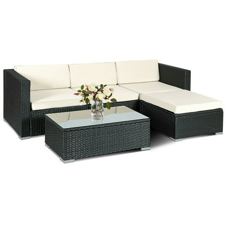 Gymax Rattan Wicker Table Shelf Garden Sofa 5 Pcs Patio Furniture Set W Cushion Black Canada - Black Patio Sofa Cushions Gymax Rattan Wicker Table Shelf Garden Sofa 5 Pcs Patio Furniture Set W Cushion Black Canada - Black Patio Sofa Cushions