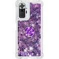 thumbnail image 2 of Case for Xiaomi Redmi Note 10 Pro/Note 10 Pro Max with Creativity Clear Quicksand Glitter Flowing Floating Soft w/Stand Bling Diamond Sparkle Phone Cover for Redmi Note 10 Pro  Purple, 2 of 14