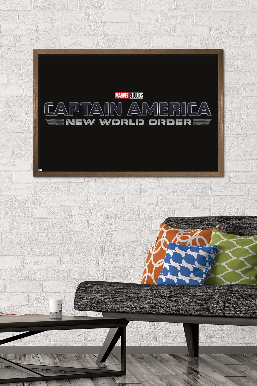 Marvel Captain America: New World Order - Logo Wall Poster, 22.375" x 34" Framed
