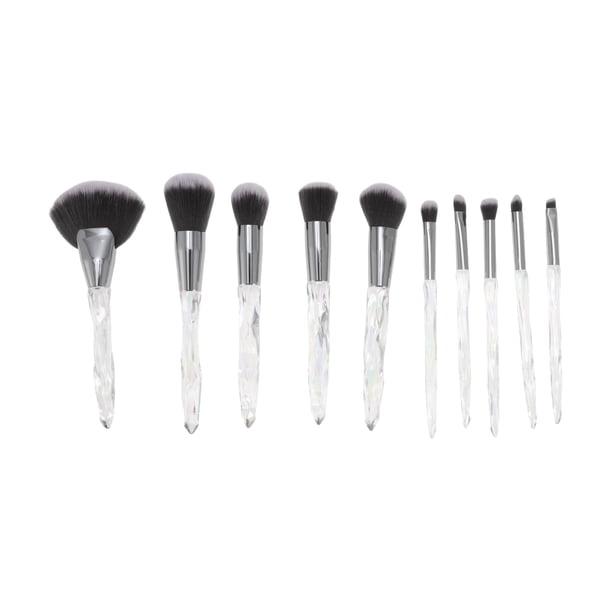 Conjuntos de brochas de maquillaje ligeras y duraderas de 10 piezas de Unique Bargains para viajes de negocios en blanco y gris de fibra artificial y plástico