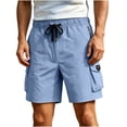 thumbnail image 2 of Aimik Men's Multi-Functional Cargo Shorts Black Drawstring Flap Pockets Lightweight Summer Shorts for Outdoor Hiking Casual Wear, 2 of 6