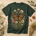 thumbnail image 6 of Monarch Butterfly Wildflower Graphic T-Shirt – Vintage Botanical Meadow Tee, Unisex Sizes S–4XL, 6 of 9