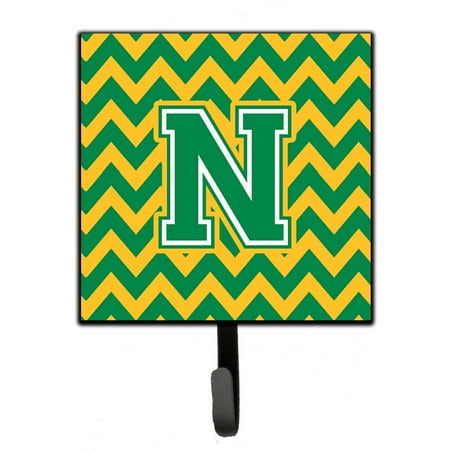 

Carolines Treasures CJ1059-NSH4 Letter N Chevron Green and Gold Leash or Key Holder 7Hx4.25W multicolor