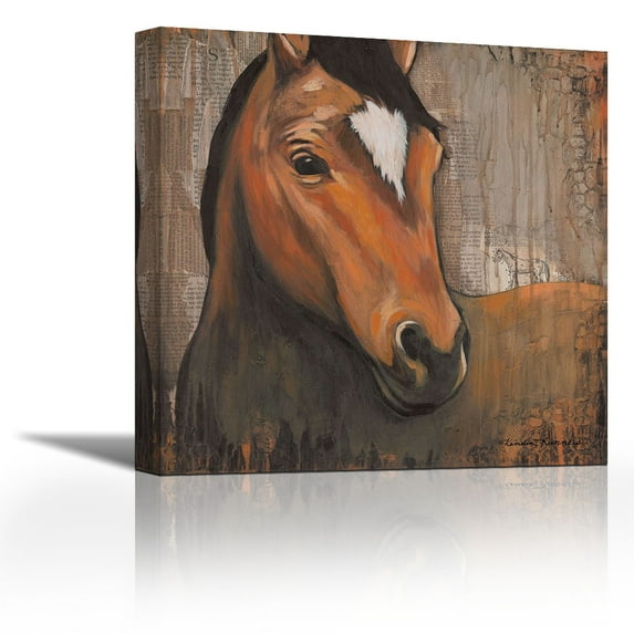 Neigh - Contemporary Fine Art Giclee on Canvas Gallery Wrap - wall décor - Art painting - 18 x 18 Inch - Ready to Hang