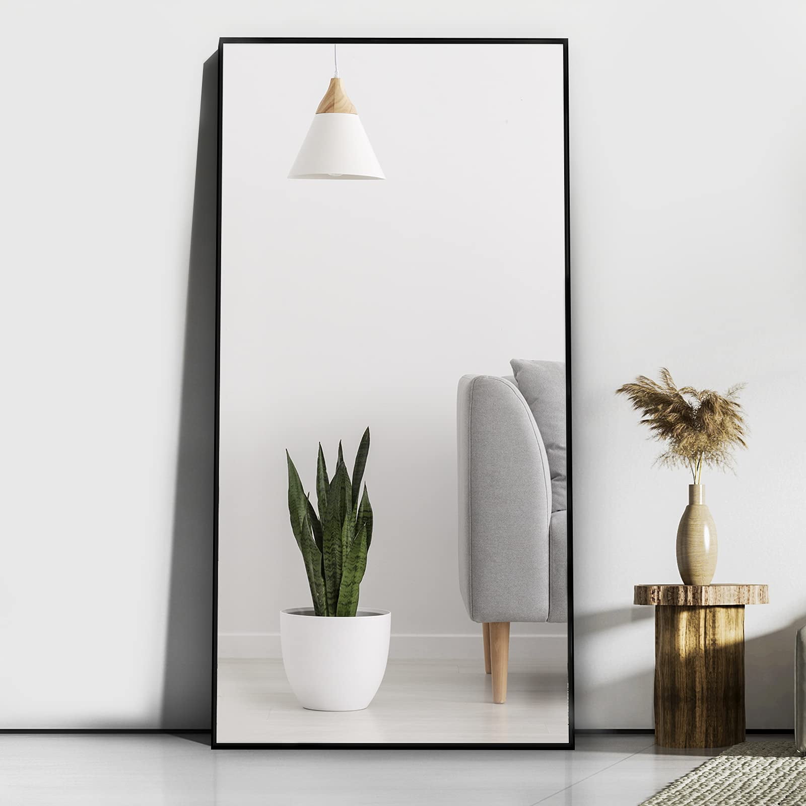 CONGUILIAO 65" × 24" Mirror Full Length Mirror Floor Mirror Full length Standing Mirror Large Rectangle Leaner Mirror Full Body Black Mirror