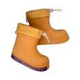 thumbnail image 4 of Otqutp Kids Rain Boots Letter Print Drawstring Cuff Waterproof Rubber Rain Shoes Non Slip Mid Calf Boots Outdoor Walking Shoes, 4 of 4