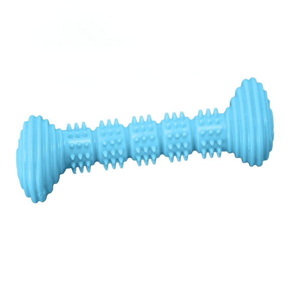 Dog Rubber Chew Toys Cute Bone Shape Teeth Cleaning and Grinding Soft Puppy Teething Chew Toys for Small Medium Dogs Blue