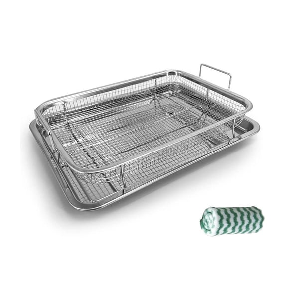 Freidora de Aire con Cesta de Acero Inoxidable y Bandeja Antiadherente para Cocina Uniforme