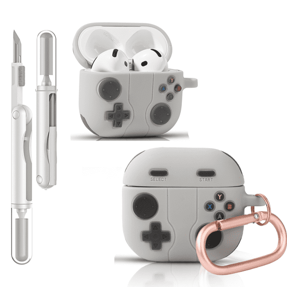 Silicone Case Compatible with Airpods 4 Generation Cute Cartoon Funny Case Cover with Cleaner Kit