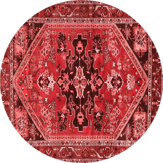 Ahgly Company Indoor Round Persian Red Traditional Area Rugs, 7' Round