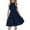 A Navy Blue, variant on Arshiner Girls Dress Kids Halter Sleeveless Elegant Flowy Summer Casual A-Line Dress