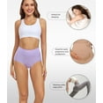 thumbnail image 5 of Wirarpa Women's High Waisted Cotton Panties Full Coverage Post Partum Underwear 5 Pack(Medium, Dark Red/Light Purple/Dark Pink/Light Blue/Light Yellow), 5 of 6