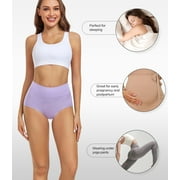 Wirarpa Womens Underwear High Waisted Full Coverage Cotton Briefs 4 Pack(L, Soothing Sea/Orange/Slate Rose/Lilac)