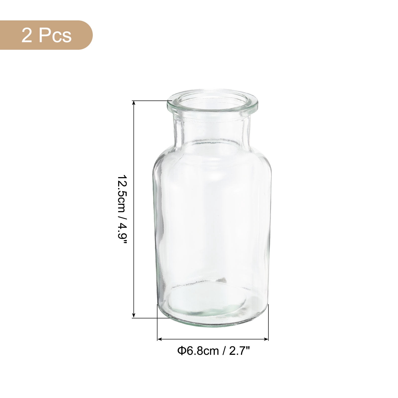 Unique Bargains 2 Pcs Glass Jars With Cork Stoppers for Halloween Decorations