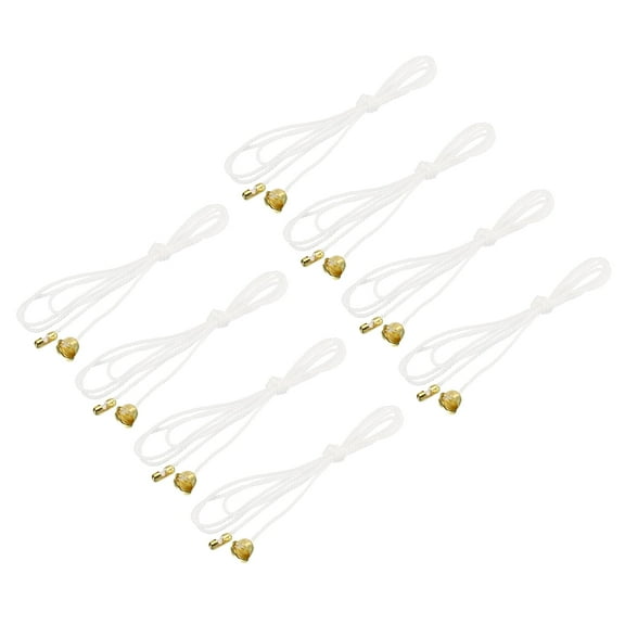 Uxcell Pull Cord for Ceiling Switch Light Pull Cord String Ceiling Fan String Pull Chain Extension, White Golden 8 Pack