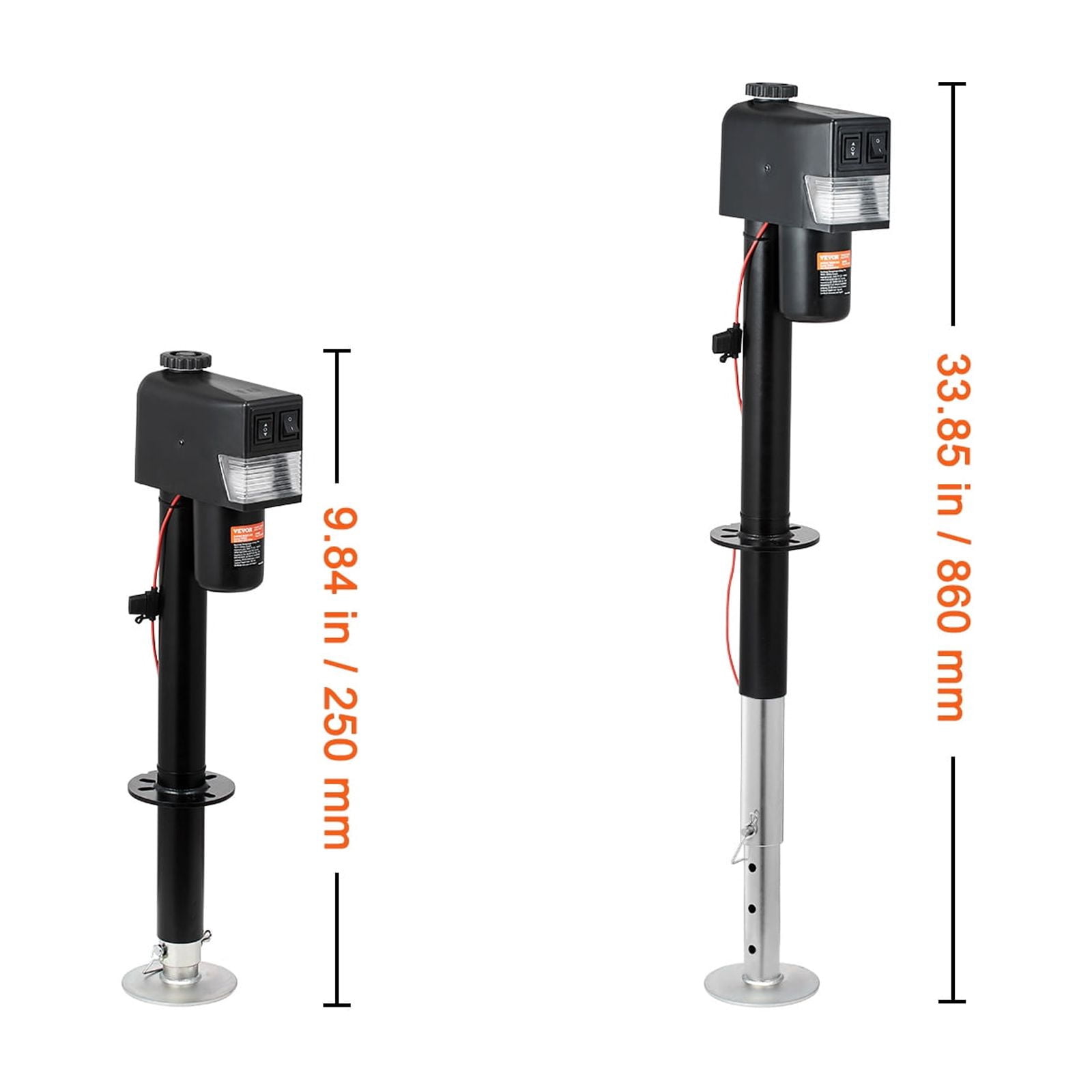 VEVOR Electric Trailer Jack, Power Tongue Jack Weight Capacity 3500 lbs, 9.84"-33.85" Electric Tongue Jack with Waterproof Cover for Lifting RV Trailer, Horse Trailer, Utility Trailer, Yacht Trailer