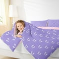 thumbnail image 4 of jejeloiu Cartoon Bow Tie Bedding Comforter Set,Kawaii Bowknot Print Twin Comforter Sets,Purple Bowtie Bedding Set For Girls Kids,Microfiber Bedroom Decor Reversible,2 Pieces, 4 of 8