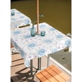 thumbnail image 2 of Outdoor Tablecloth with Umbrella Hole for Patio/Picnic/Party/Camping, Pink Blue Flower Waterproof Table Cloth Square Cover Washable, Spring Watercolor Floral Plant Textured (60"x 60"), 2 of 8