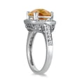 thumbnail image 2 of SZUL Women's Cushion Cut Citrine and Diamond Ring in 14K White Gold, 2 of 5
