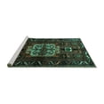 thumbnail image 2 of Ahgly Company Machine Washable Indoor Square Persian Turquoise Blue Traditional Area Rugs, 7' Square, 2 of 4