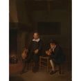 thumbnail image 3 of Quirijn Van Brekelenkam 15x18 Black Modern Framed Museum Art Print Titled - Interior with Two Men by the Fireside (1664), 3 of 5
