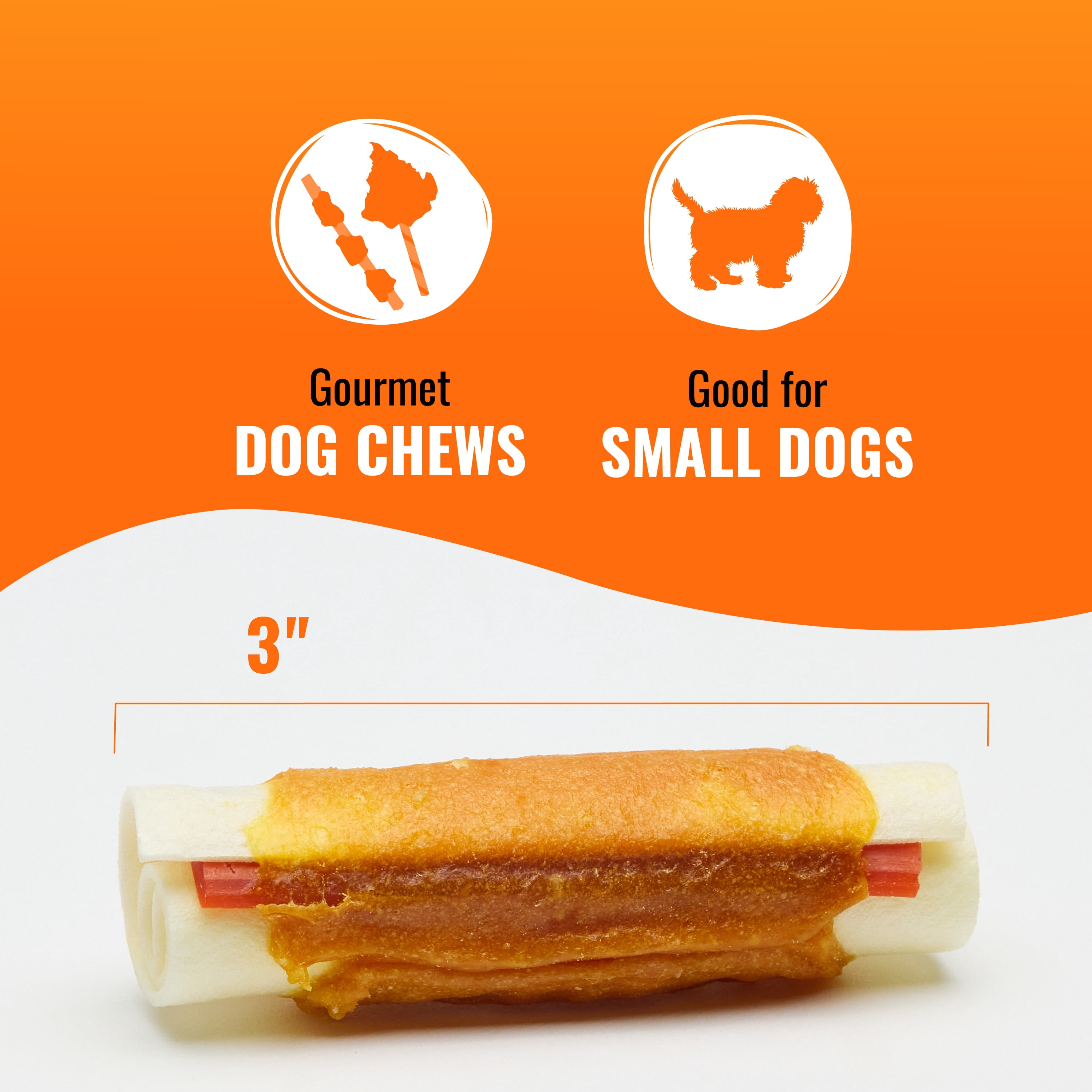 Good ‘n’ Fun Triple Flavor Mini Rolls, Long Lasting Dog Chews, 8 oz