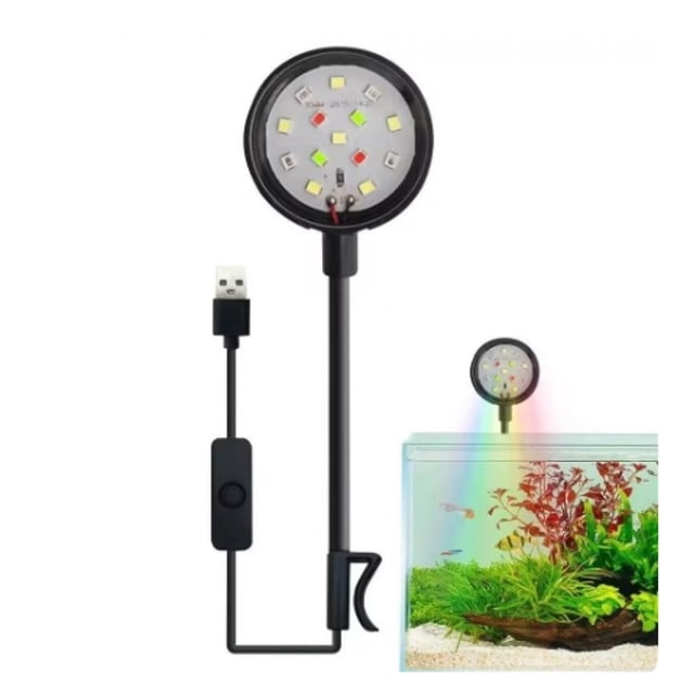 USB Aquarium Mini Lamp LED Landscaping Fish Tank Colored Lights Accessories Reptile Animals ,Light is Soft
